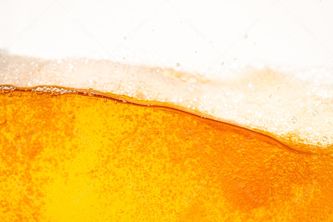 Close up brilhante laranja óleo ou textura de respingos de cerveja e ondas da natureza belas ondas curvas e pequenas bolhas suaves para design gráfico e fundo