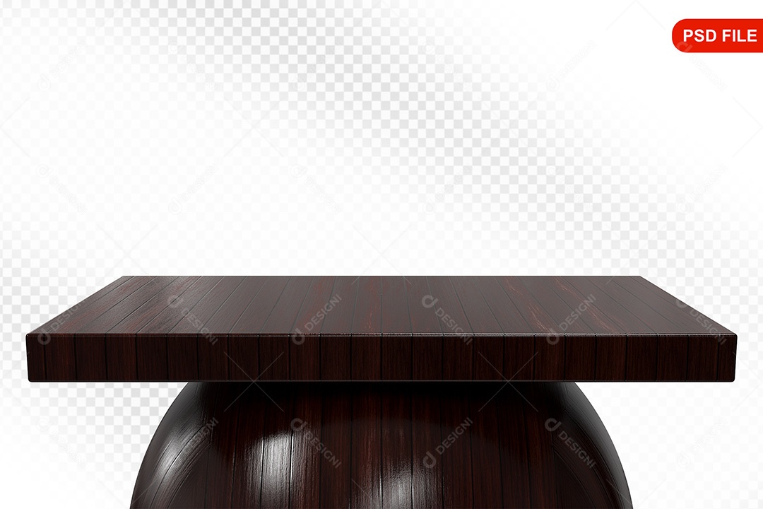 Elemento 3D Podium De Madeira Quadrado Para Composição PSD