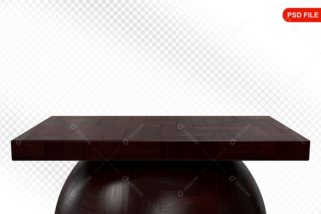 Elemento 3D Podium De Madeira Quadrado Para Composição PSD