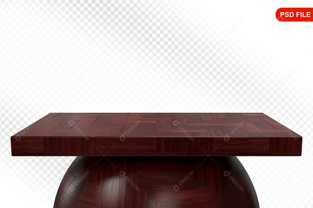 Elemento 3D Podium De Madeira Quadrado Para Composição PSD