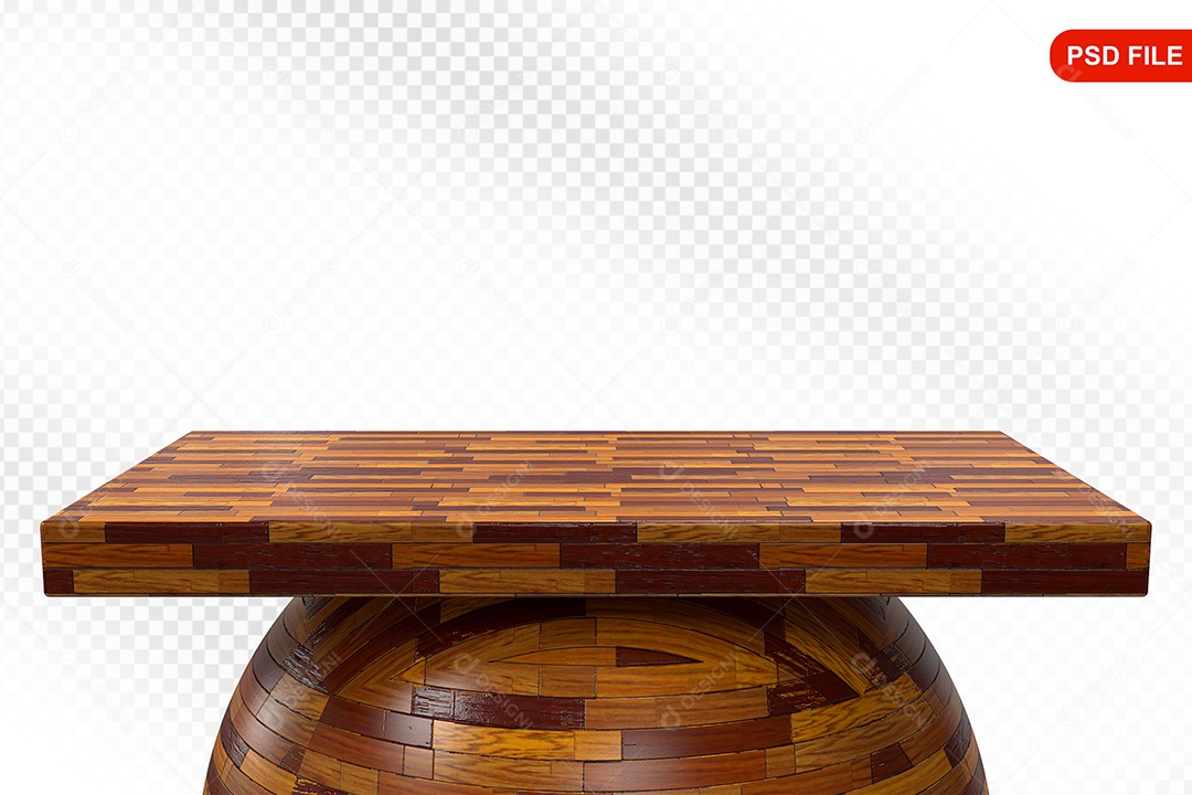 Elemento 3D Podium De Madeira Quadrado Para Composição PSD