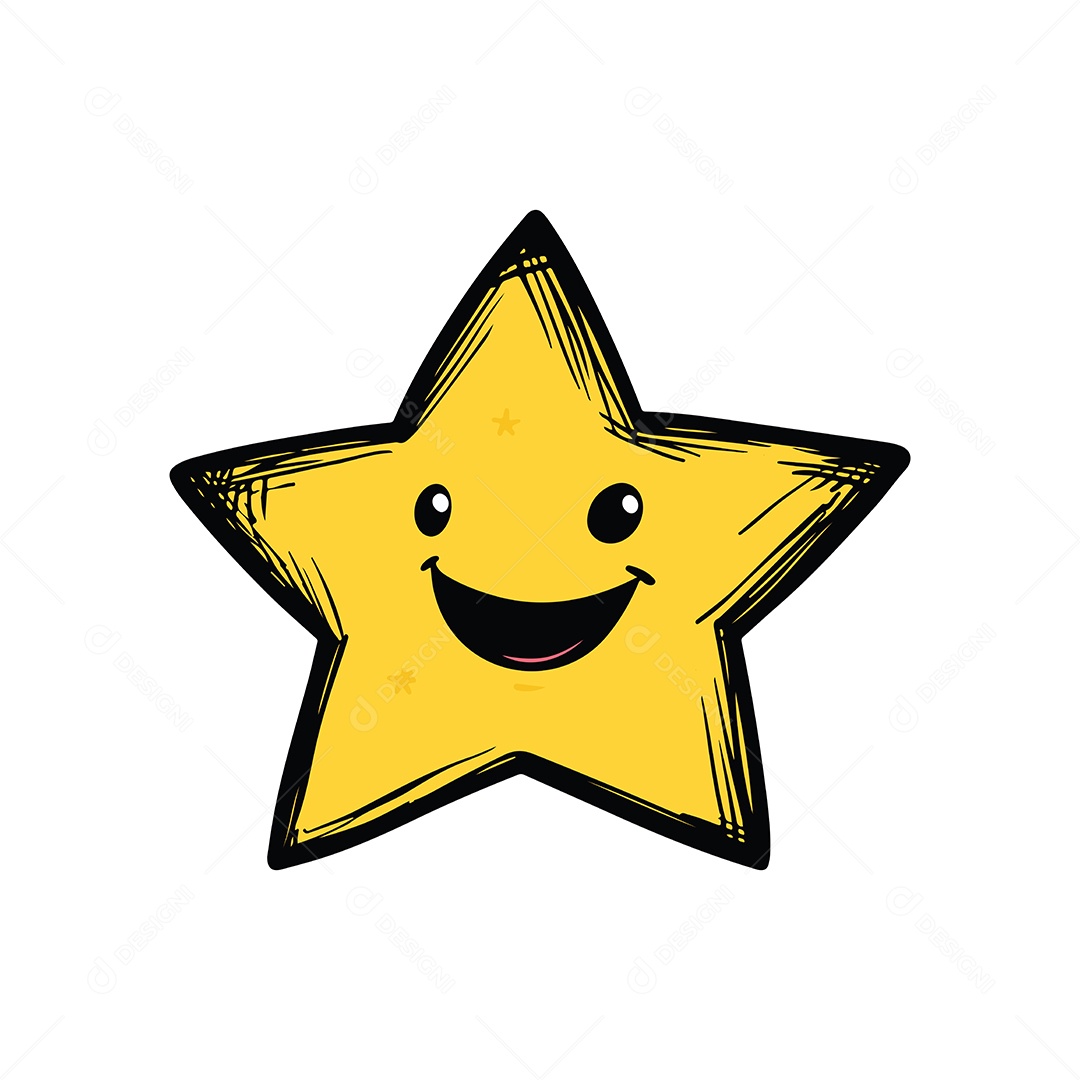 Ícone de Estrela Sorridente Ilustração Vetor EPS