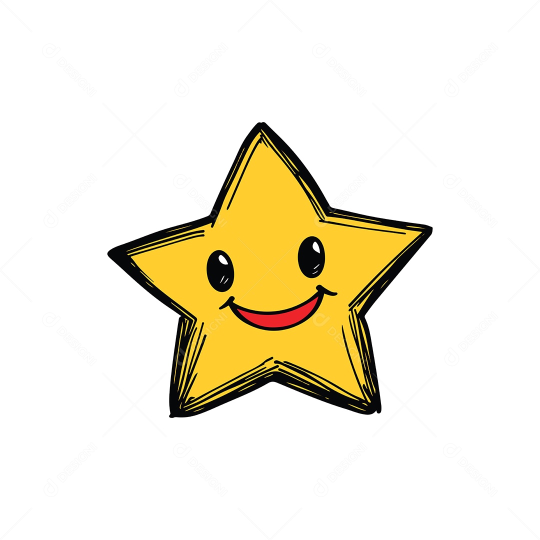 Ícone de Estrela Sorridente Ilustração Vetor EPS