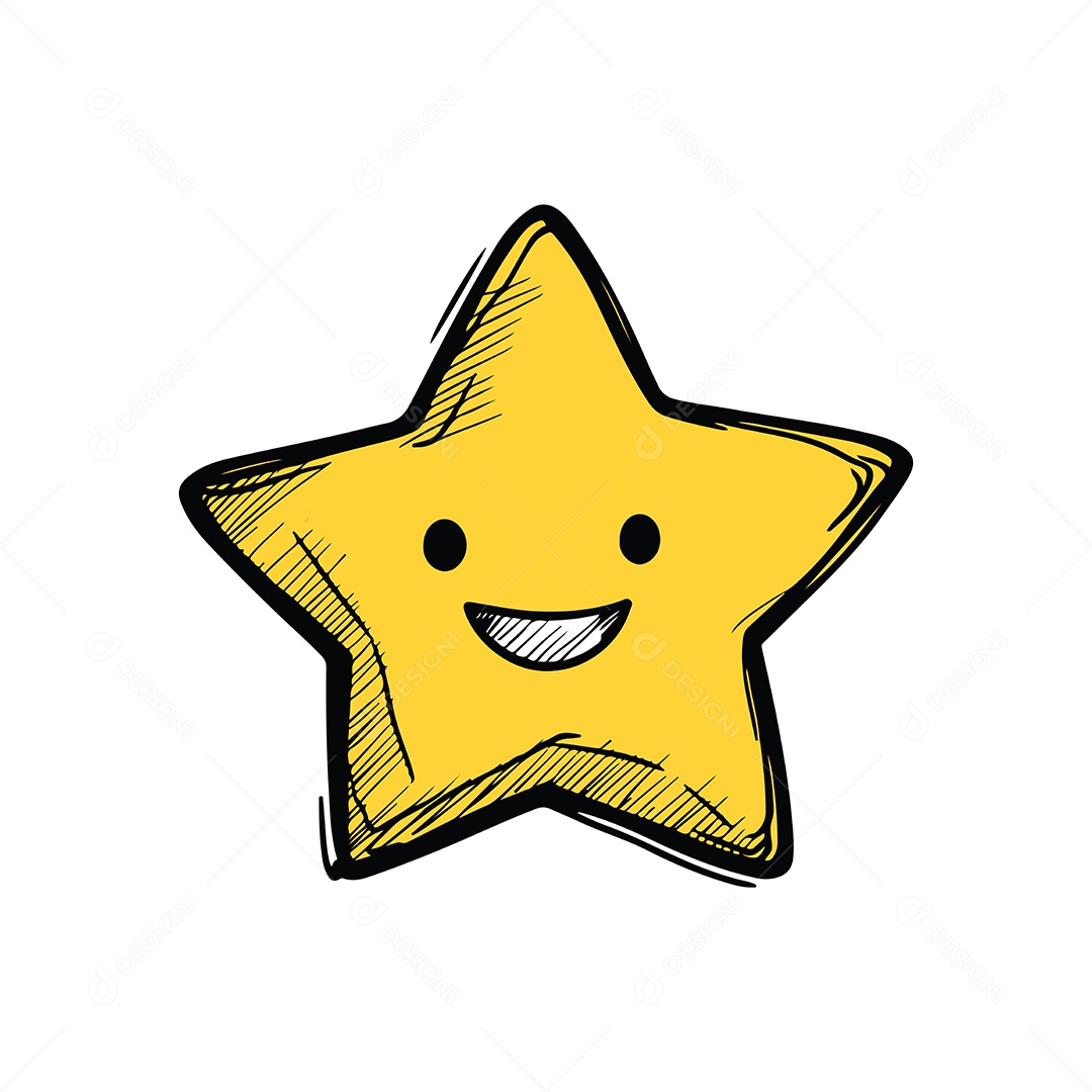 Ícone de Estrela Sorridente Ilustração Vetor EPS