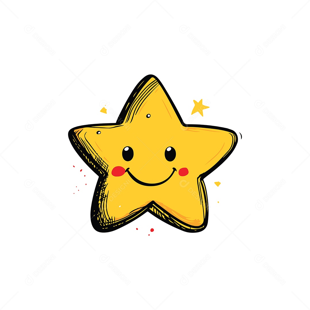 Ícone de Estrela Sorridente Ilustração Vetor EPS
