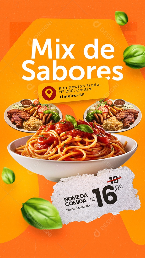 Story Restaurante Mix de Sabores Social Media PSD Editável