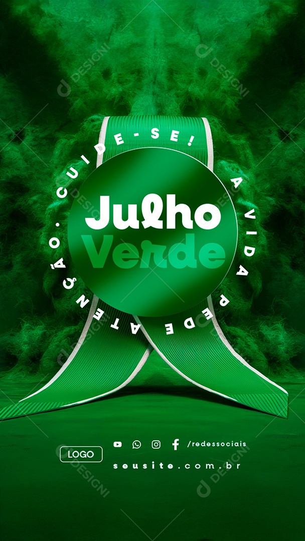Story Julho Verde Cuide-Se A Vida Pede Atenção Social Media PSD Editável
