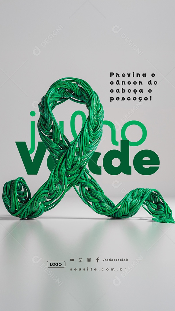 Story Julho Verde Previna o Câncer de Cabeça e Pescoço Social Media PSD Editável