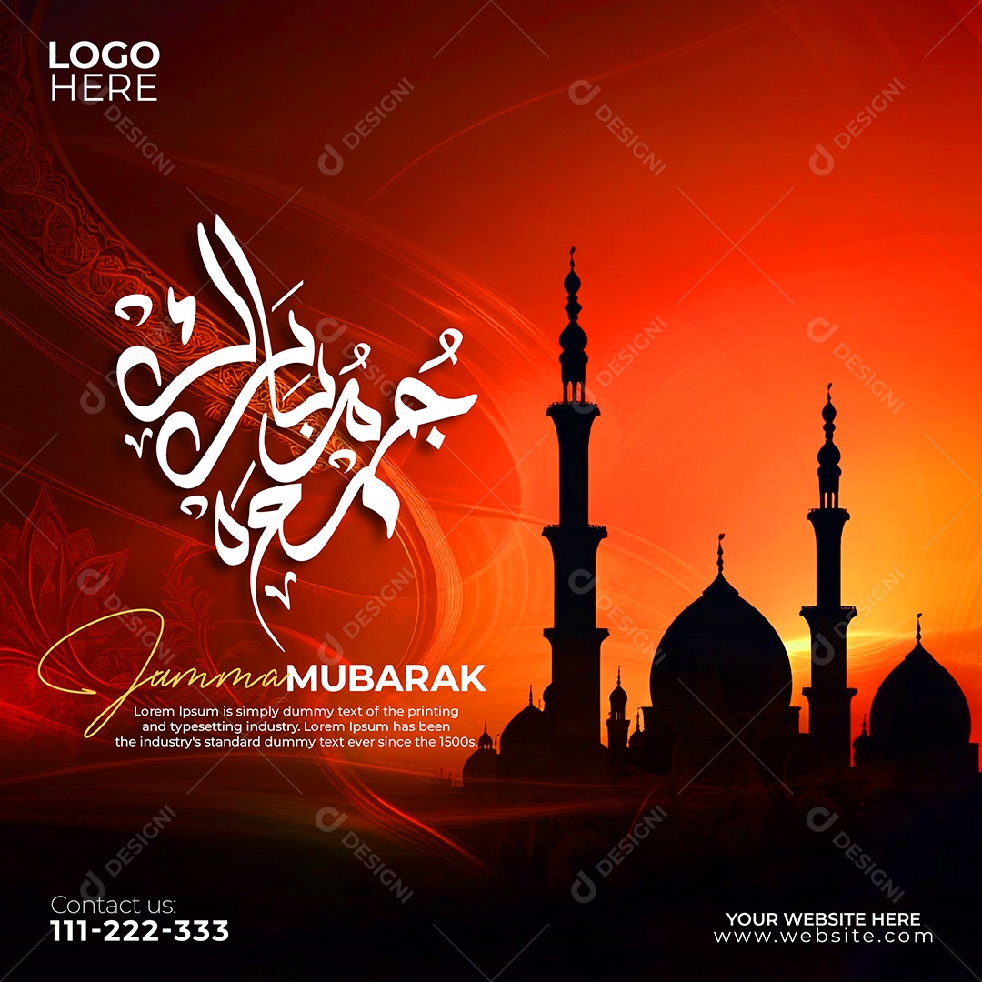 Jummah Murabak Sexta Feira Abençoada Social Media PSD Editável