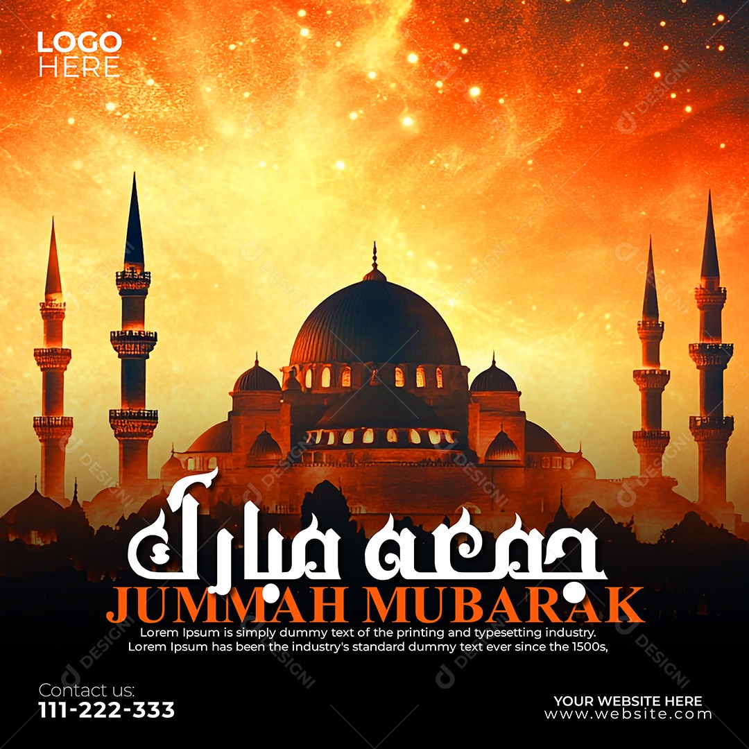 Jummah Murabak Sexta Feira Abençoada Social Media PSD Editável