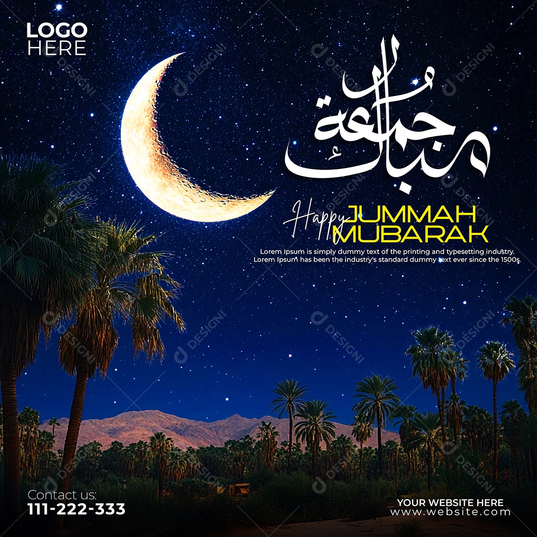 Jummah Murabak Sexta Feira Abençoada Social Media PSD Editável