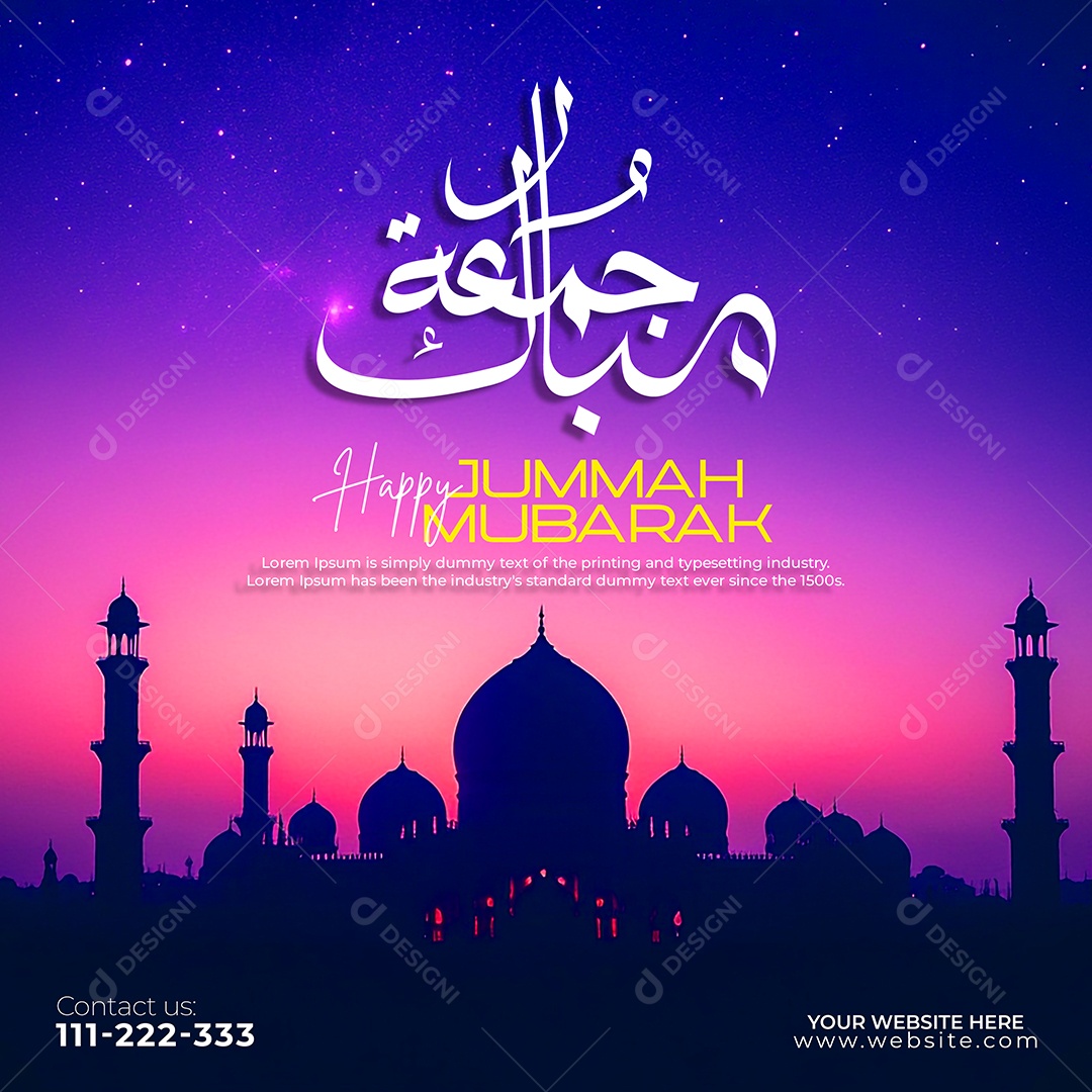 Jummah Murabak Sexta Feira Abençoada Social Media PSD Editável