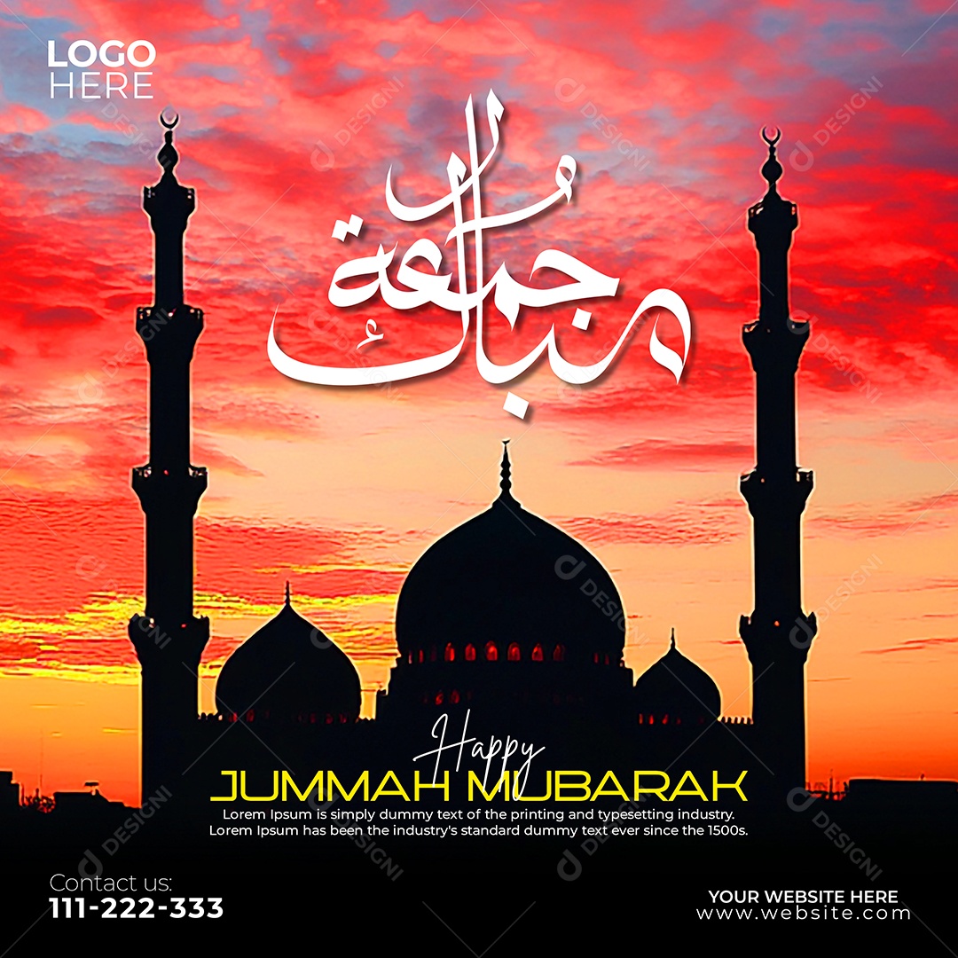 Jummah Murabak Sexta Feira Abençoada Social Media PSD Editável