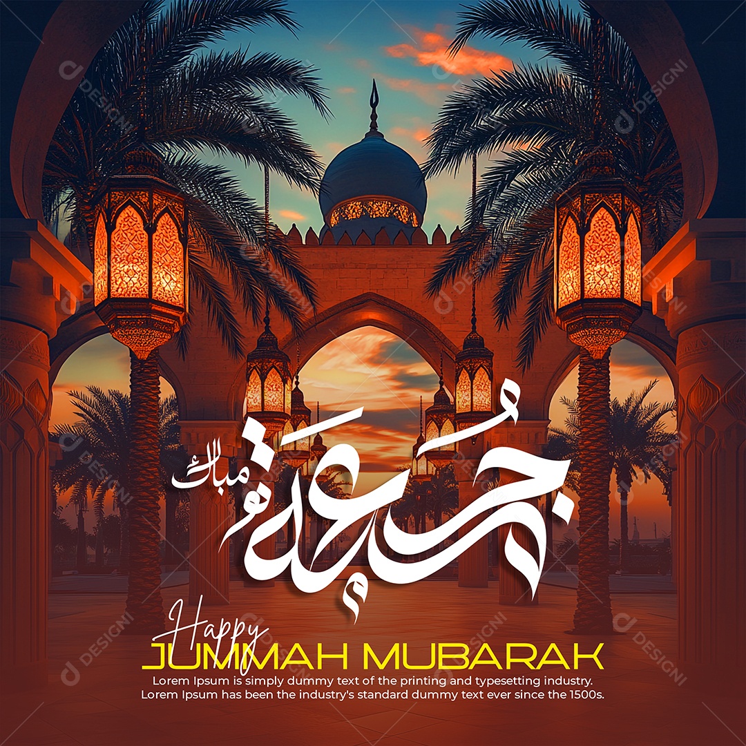 Jummah Murabak Sexta Feira Abençoada Social Media PSD Editável