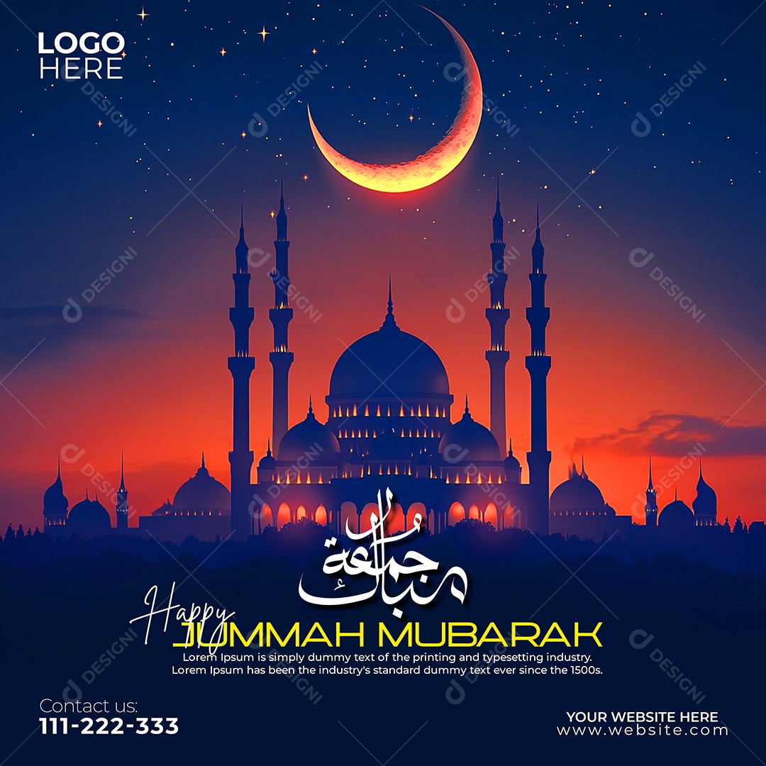 Jummah Murabak Sexta Feira Abençoada Social Media PSD Editável