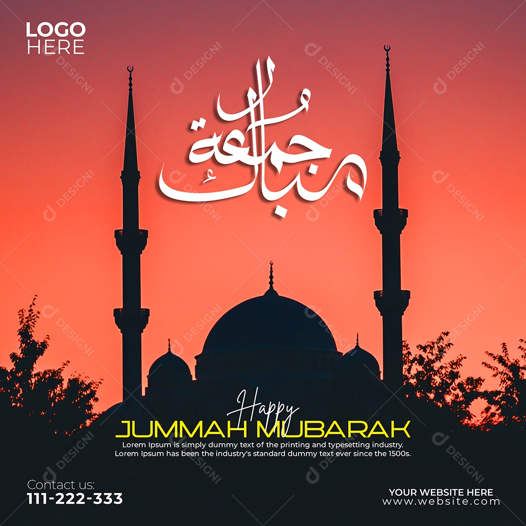 Jummah Murabak Sexta Feira Abençoada Social Media PSD Editável