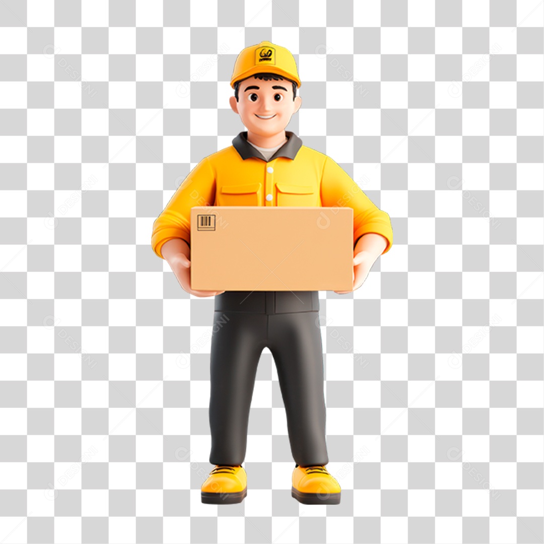Personagem Entregador PNG Transparente