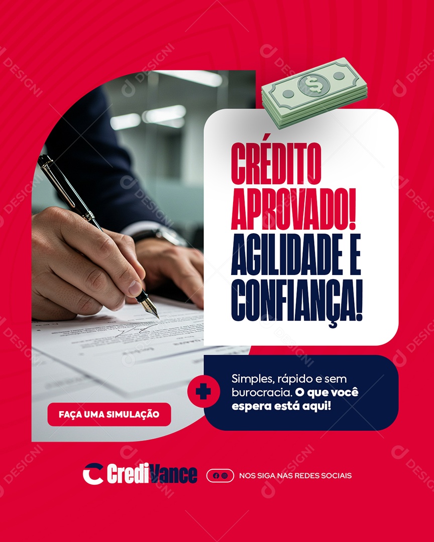 Financiadora Crédito Aprivado Social Media PSD Editável