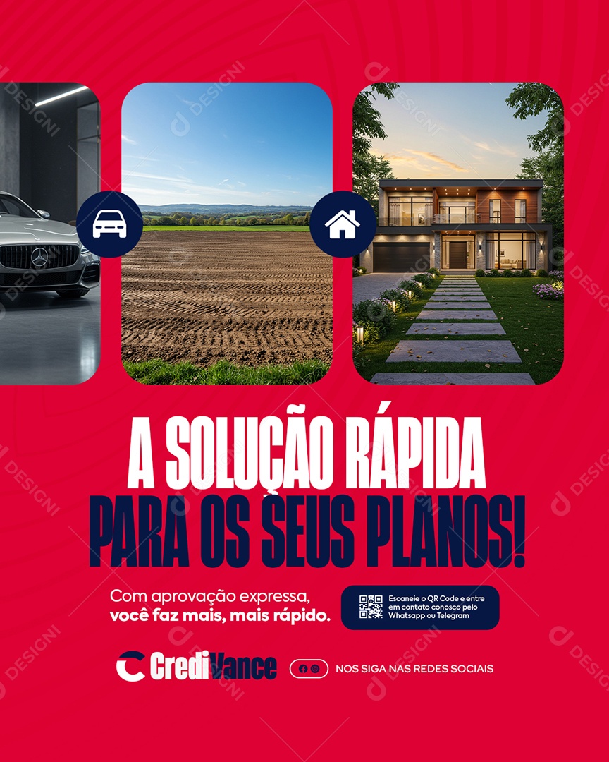 Financiadora A Solução Rápida para Os Seus Planos Social Media PSD Editável
