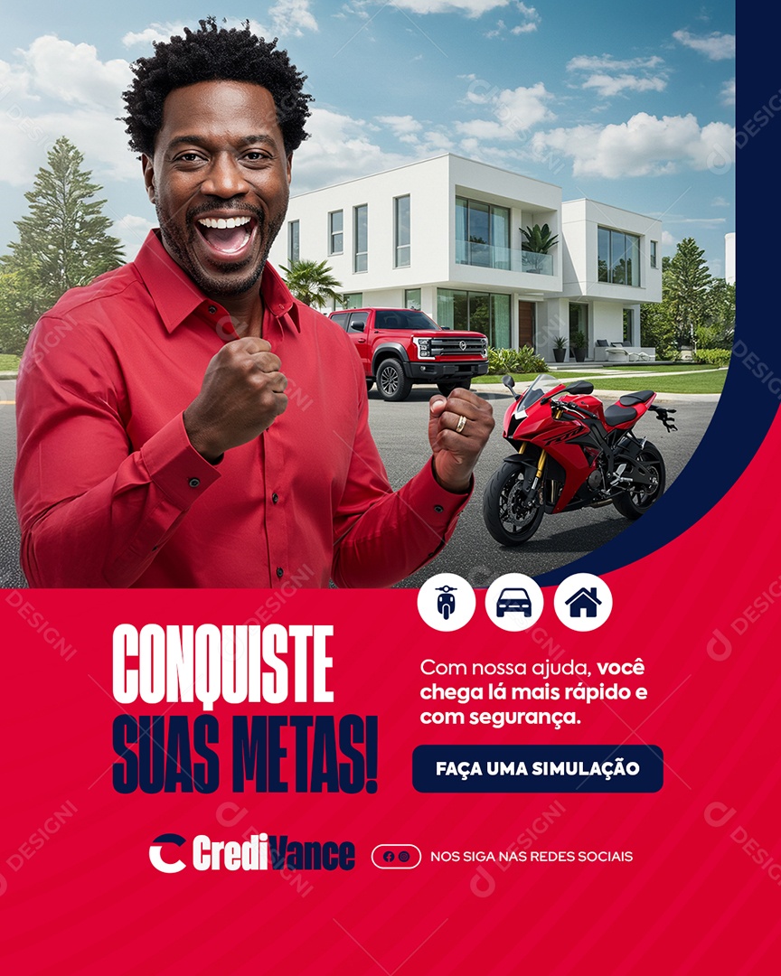 Financiadora Conquiste Suas Metas Social Media PSD Editável