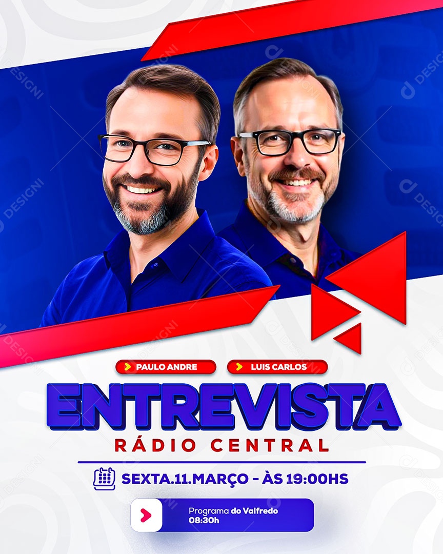 Story Entrevista Radio Central Azul Social Media PSD Editável