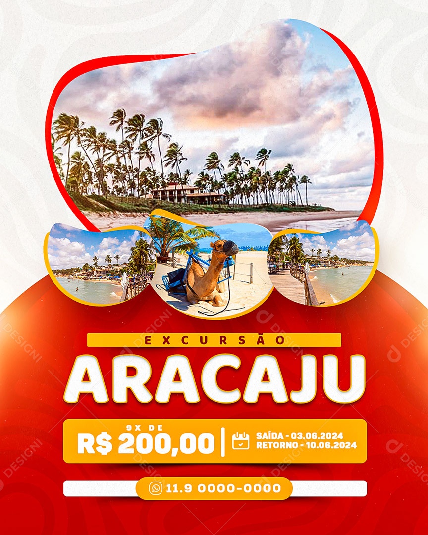 Turismo Excursão Aracaju Social Media PSD Editável