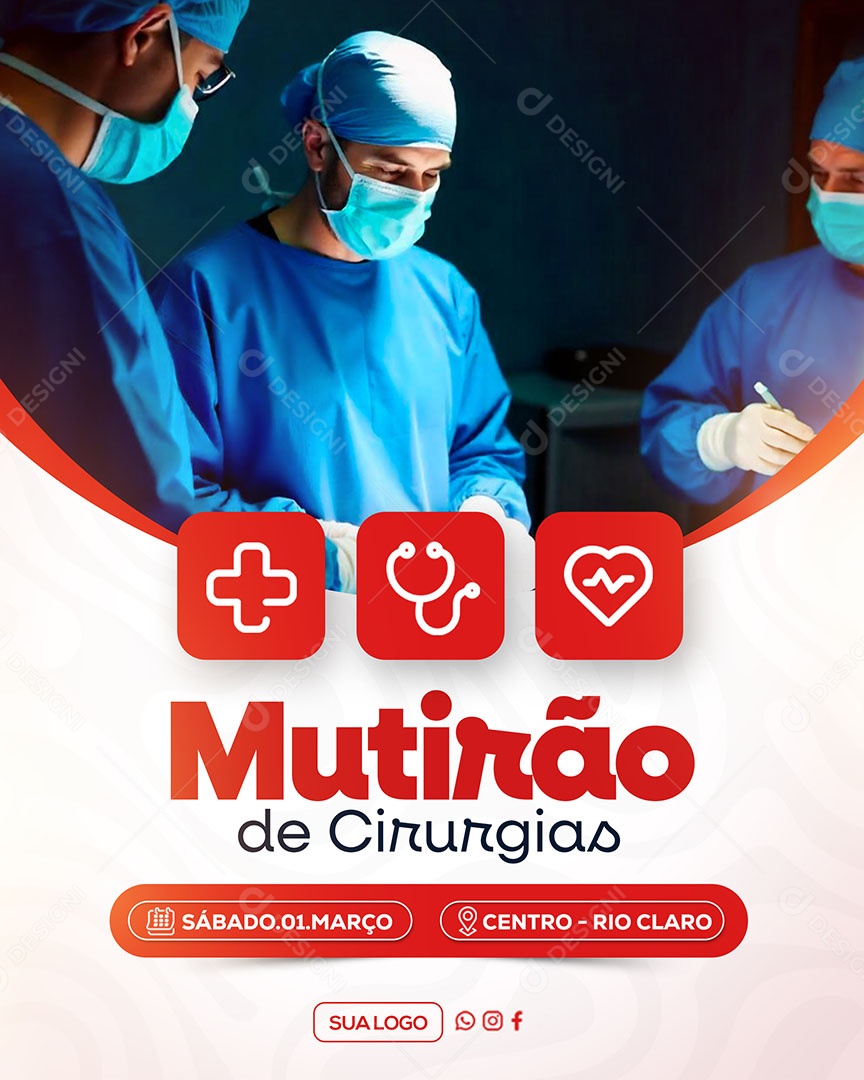 Mutirão de Cirurgias Social Media PSD Editável