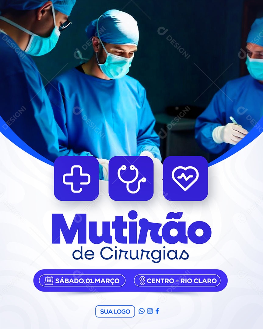 Mutirão de Cirurgias Social Media PSD Editável