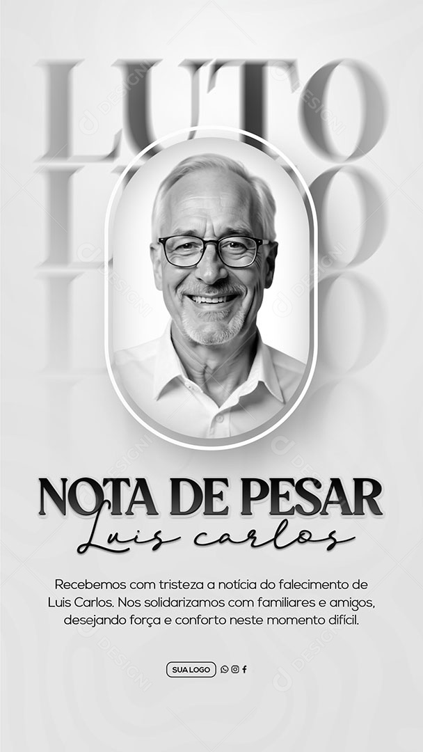 Story Nota de Pesar Social Media PSD Editável
