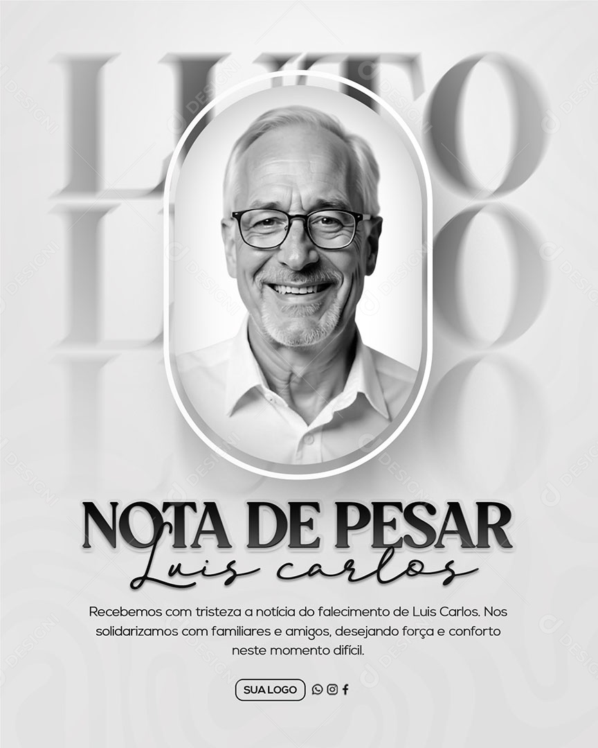 Nota de Pesar Social Media PSD Editável