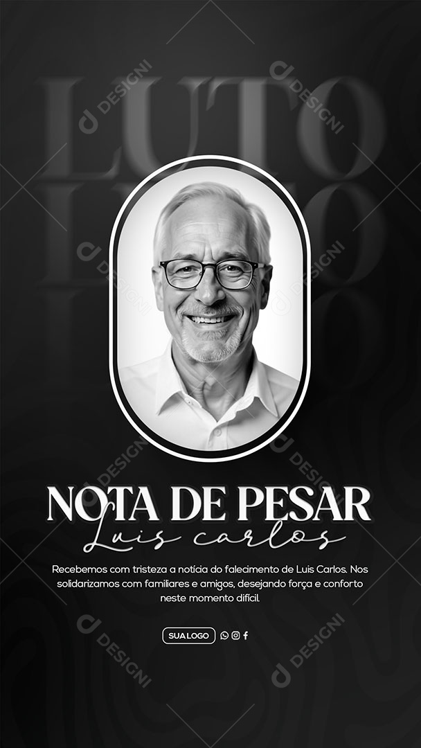 Story Nota de Pesar Social Media PSD Editável