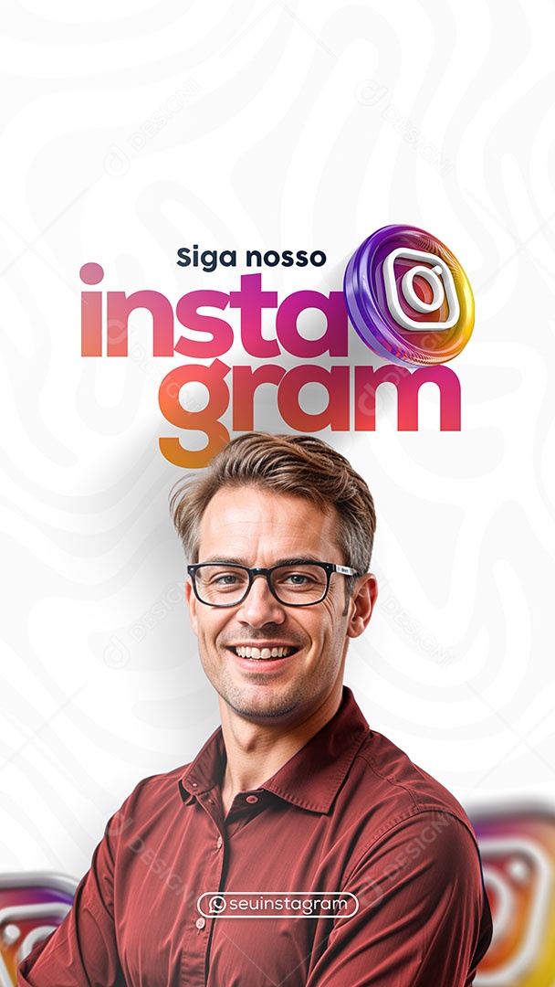 Siga Nosso Instagram Social Media PSD Editável