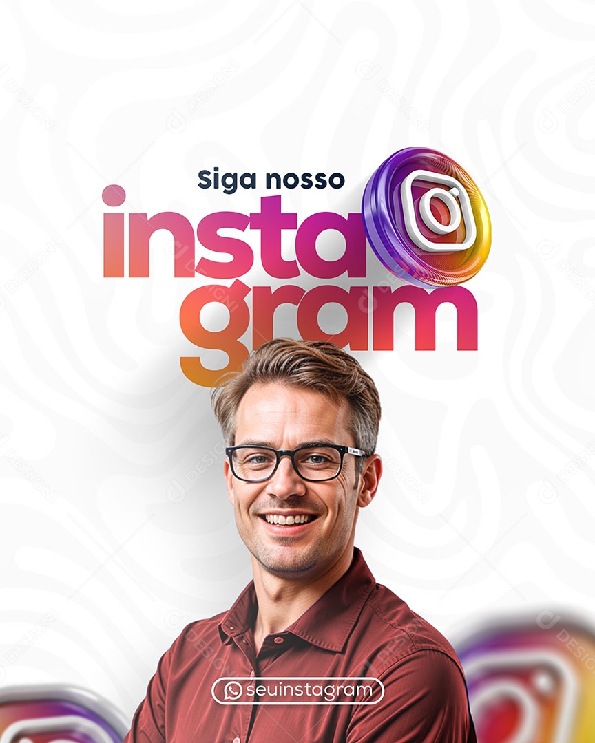 Siga Nosso Instagram Social Media PSD Editável