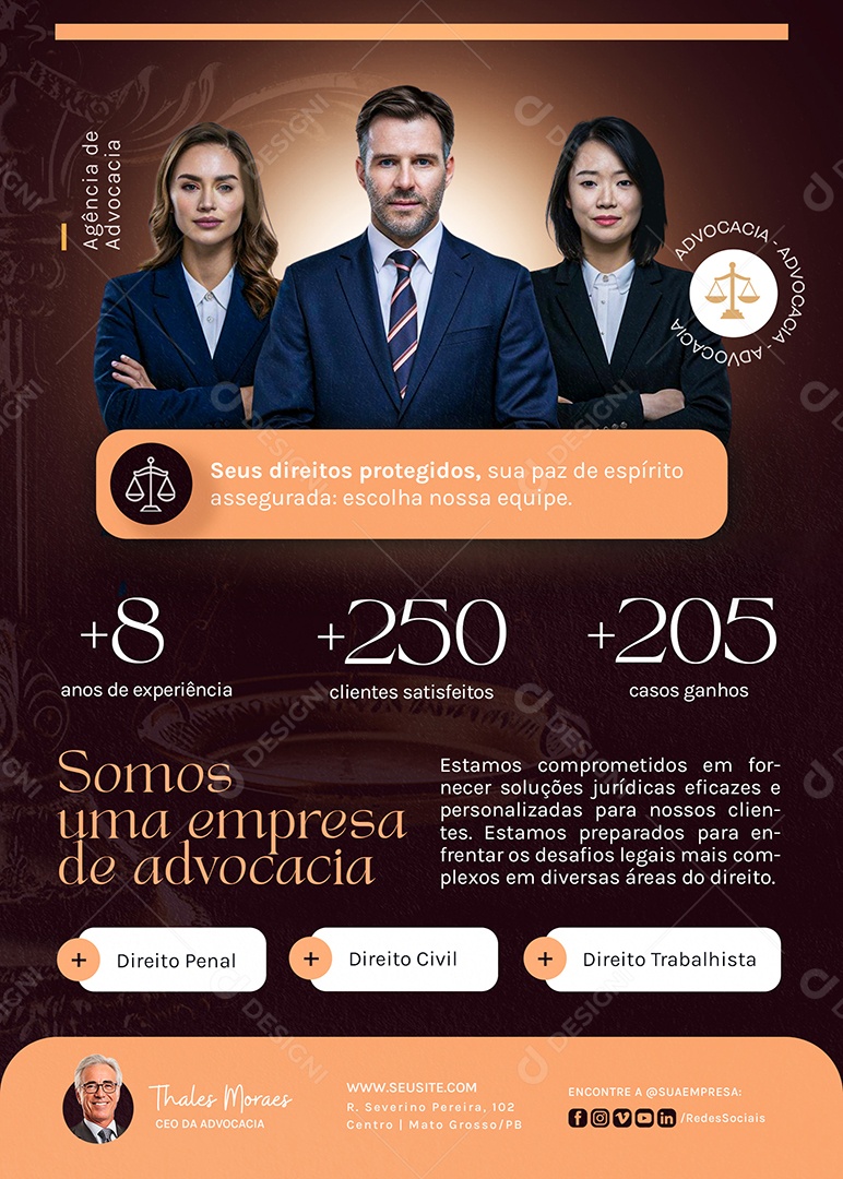 Flyer Somos Uma Empresa de Advocacia Social Media PSD Editável