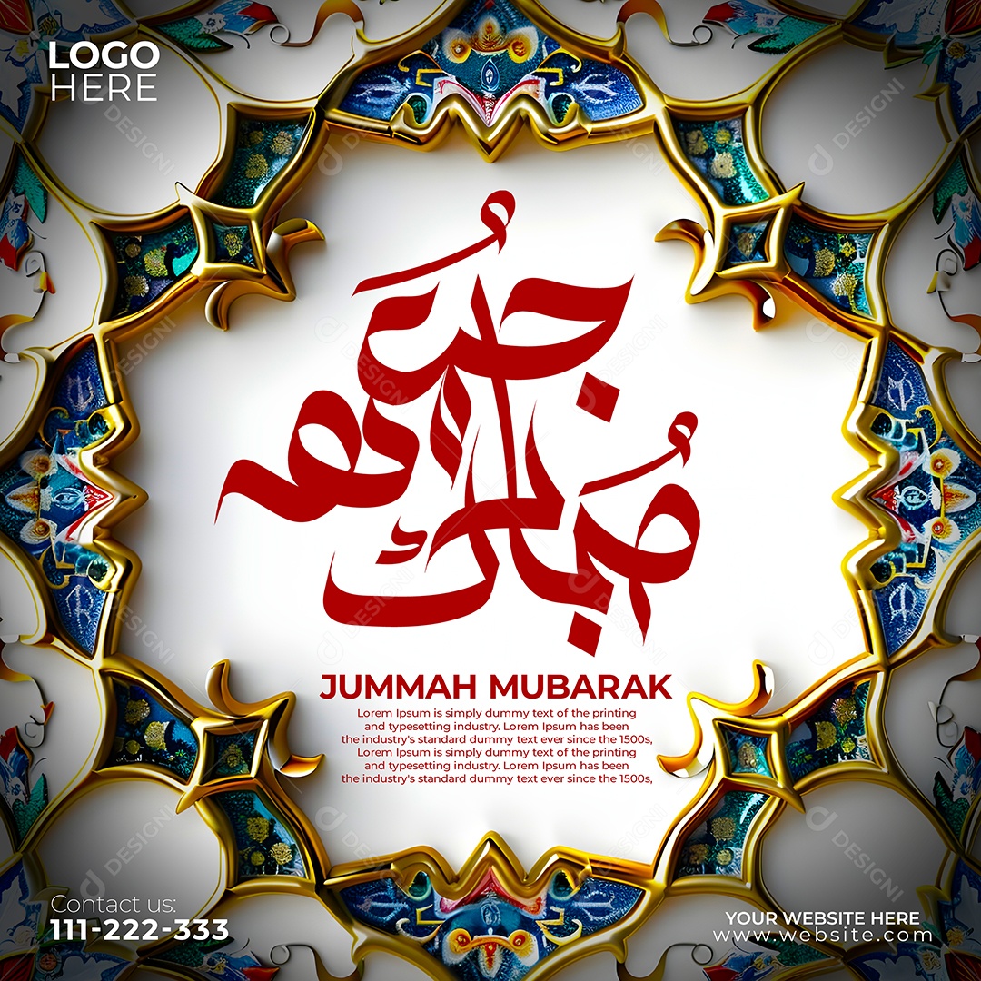 Jummah Murabak Sexta Feira Abençoada Social Media PSD Editável