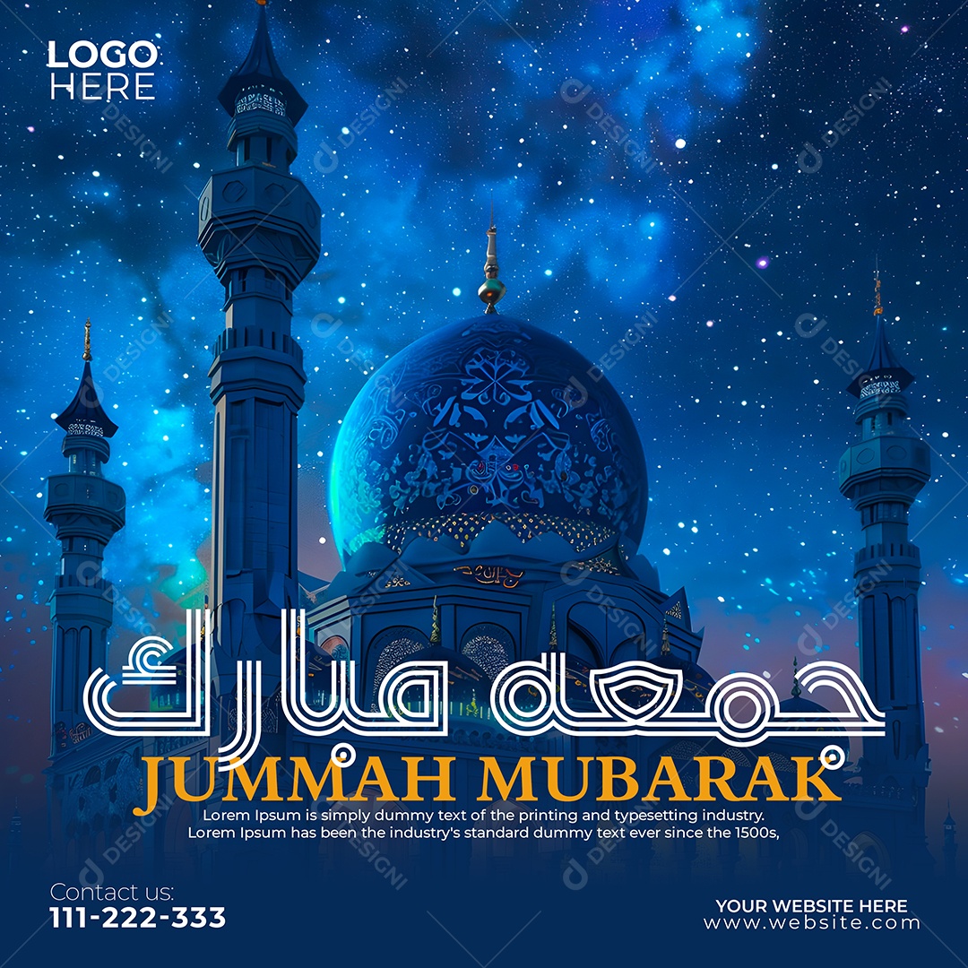 Jummah Murabak Sexta Feira Abençoada Social Media PSD Editável