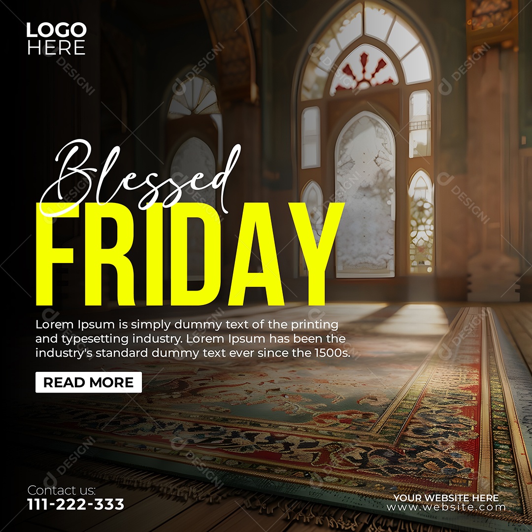 Jummah Murabak Sexta Feira Abençoada Social Media PSD Editável