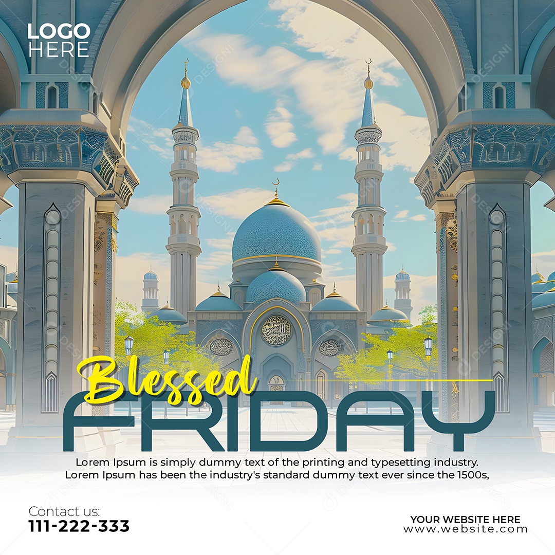 Jummah Murabak Sexta Feira Abençoada Social Media PSD Editável