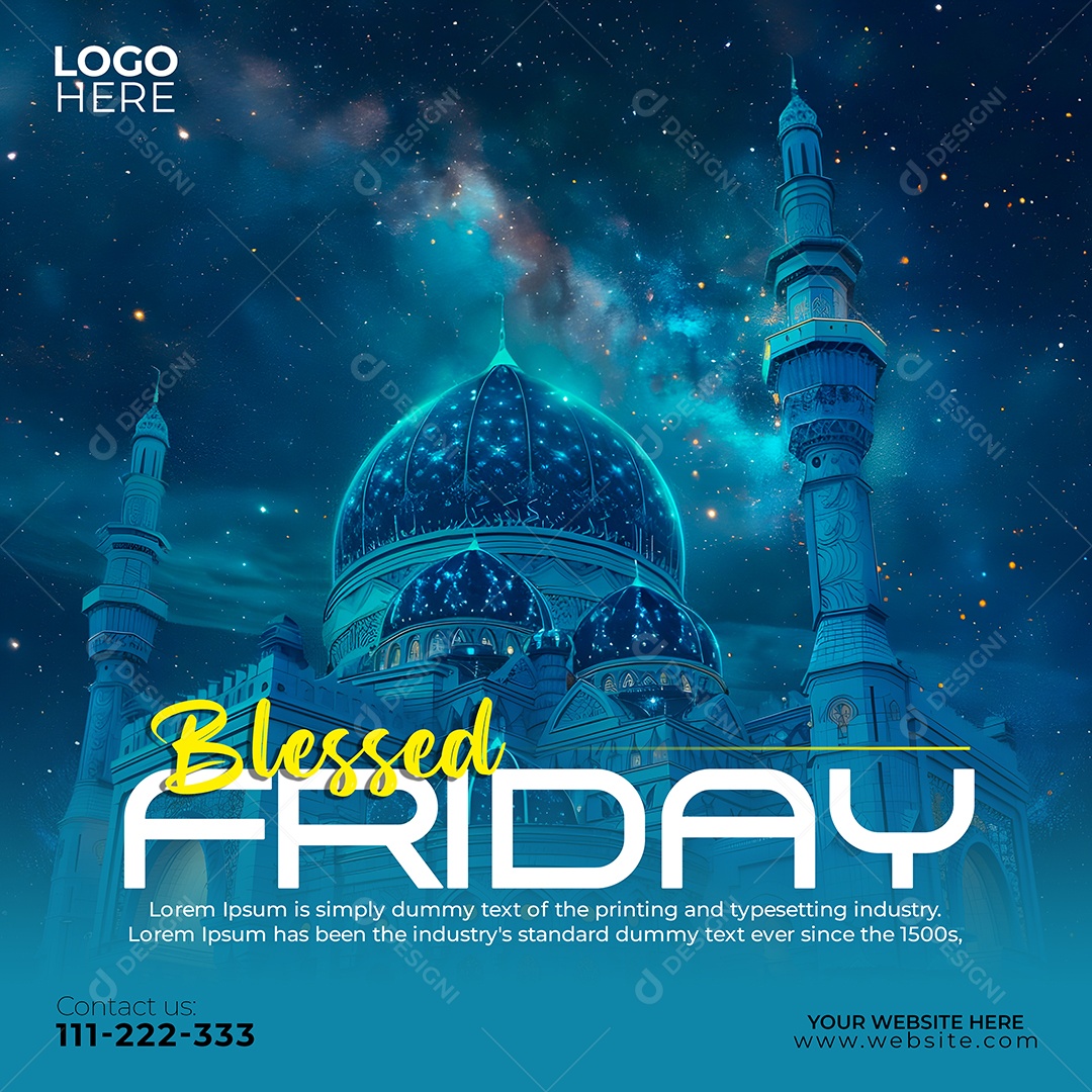 Jummah Murabak Sexta Feira Abençoada Social Media PSD Editável