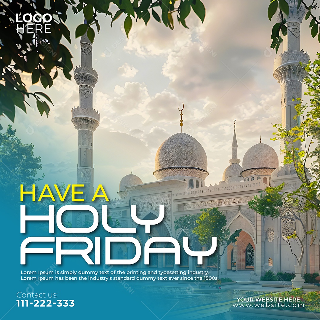 Jummah Murabak Sexta Feira Abençoada Social Media PSD Editável