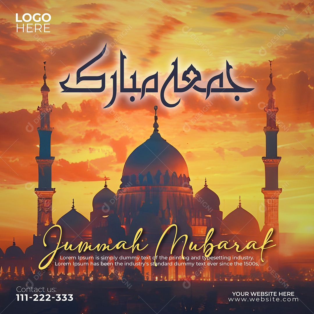 Jummah Murabak Sexta Feira Abençoada Social Media PSD Editável