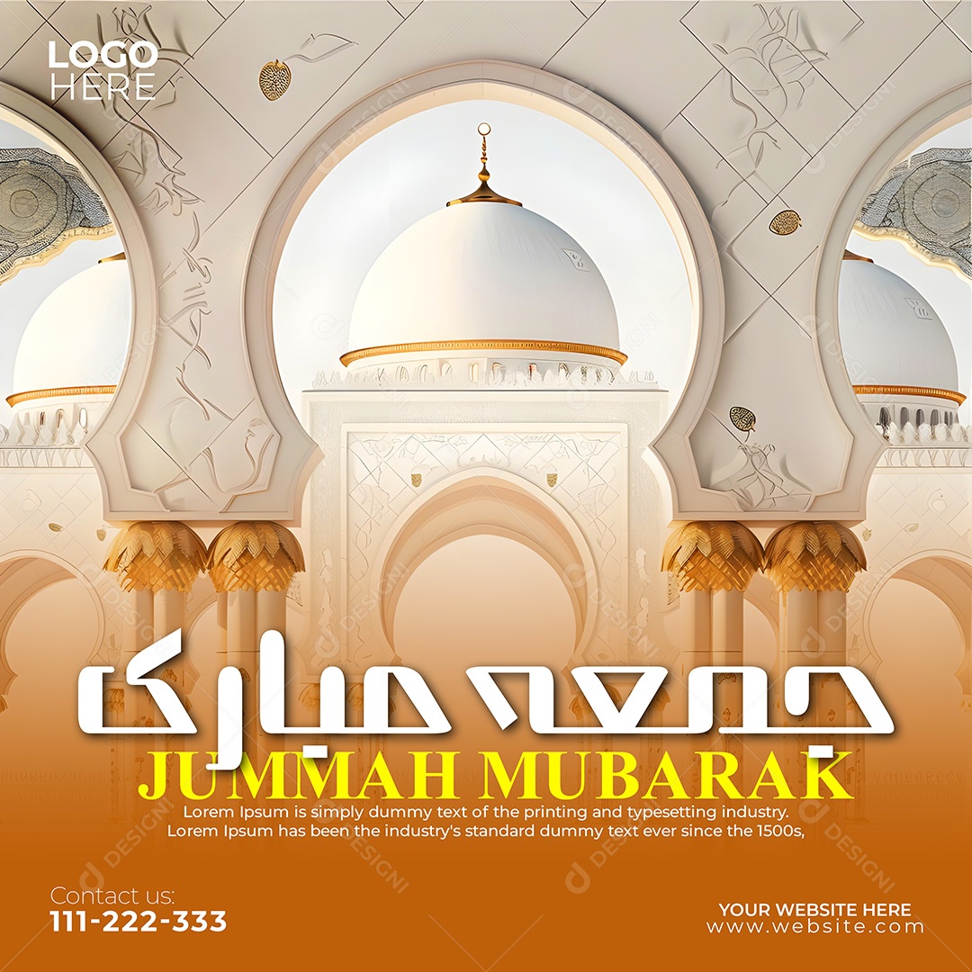 Jummah Murabak Sexta Feira Abençoada Social Media PSD Editável