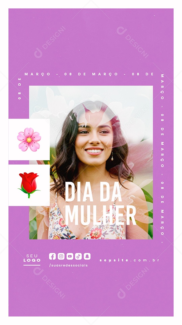 Story Dia Da Mulher 08 de Março Social Media PSD Editável