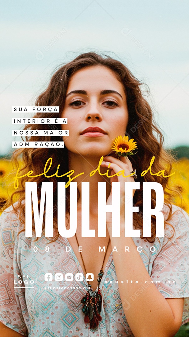 Story Feliz Dia Da Mulher 08 de Março Social Media PSD Editável