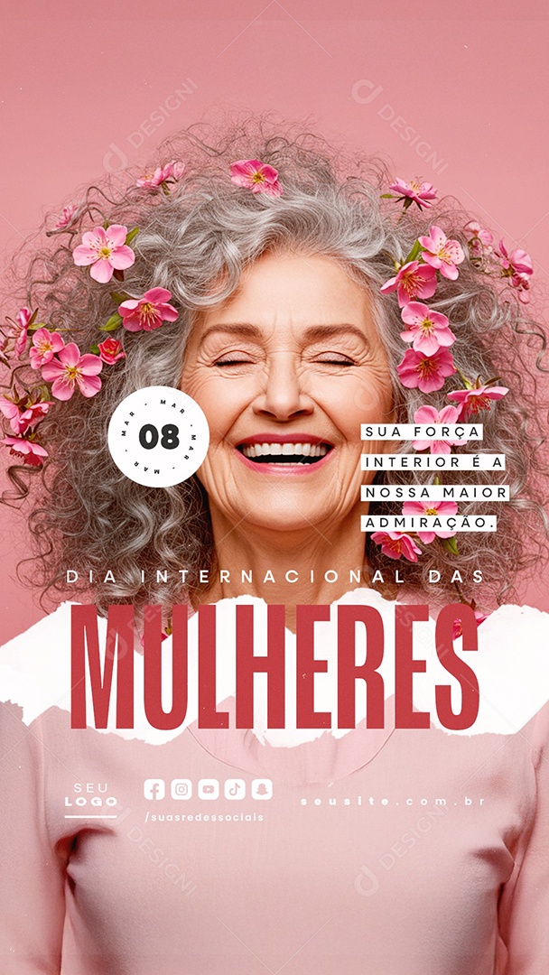 Story Dia Internacional Das Mulheres 08 de Março Social Media PSD Editável
