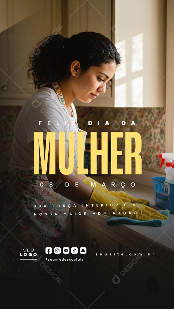 Story Feliz Dia Da Mulher 08 de Março Social Media PSD Editável