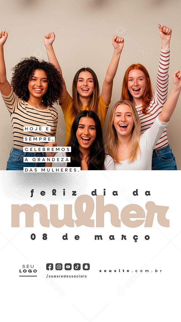 Story Feliz Dia Da Mulher 08 de Março Social Media PSD Editável