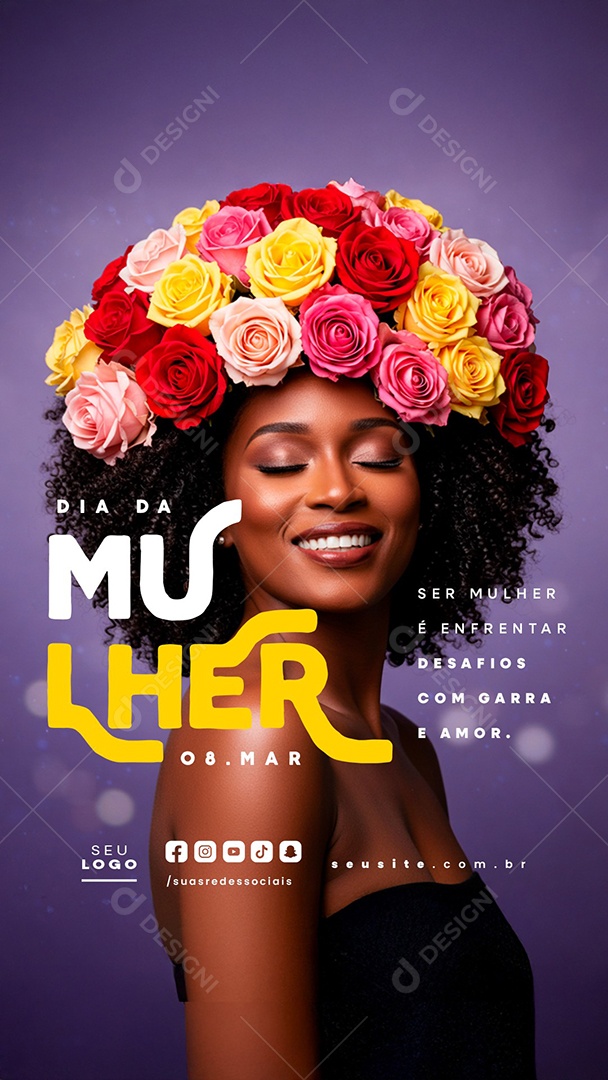 Story Dia Da Mulher 08 de Março Social Media PSD Editável