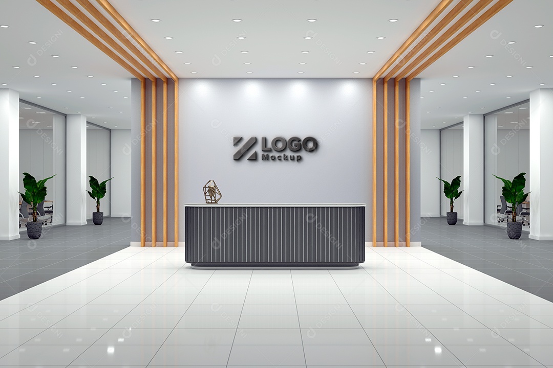 Parede de Recepção Mockup PSD Editável