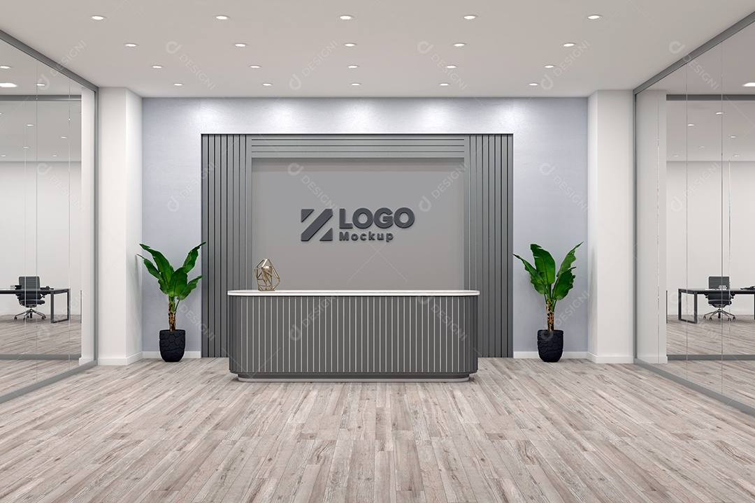 Parede de Recepção Mockup PSD Editável